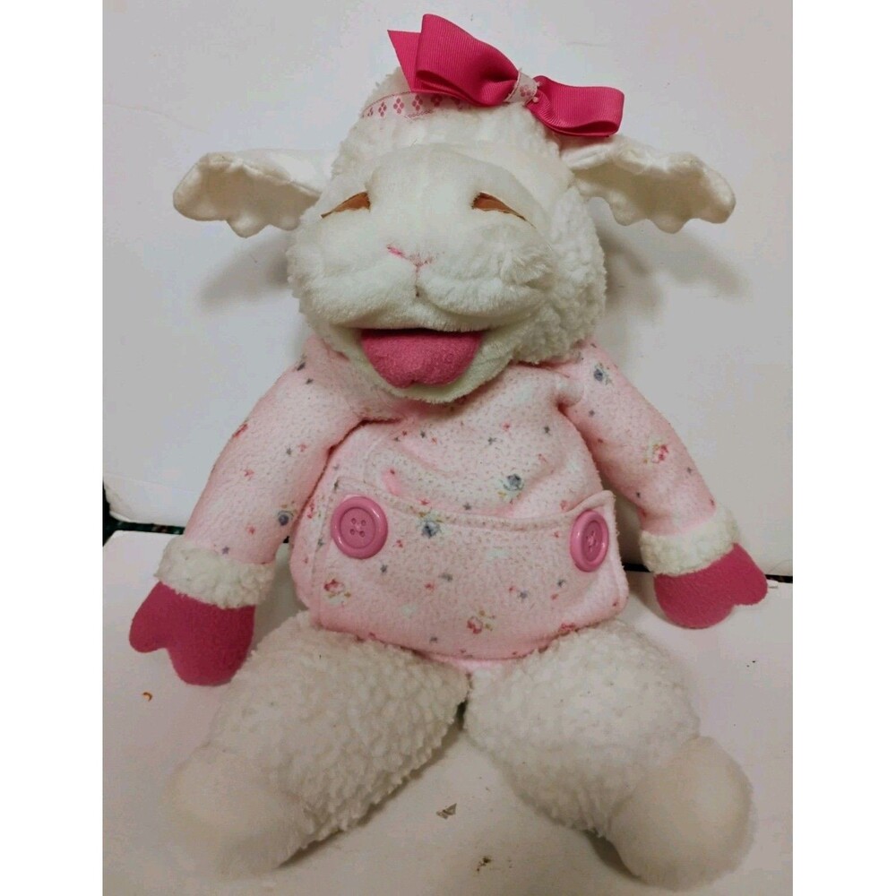 Vintage 1990 Shari Lewis Baby Lamb Chop 19" Full Body Plush Hand Puppet Pajamas